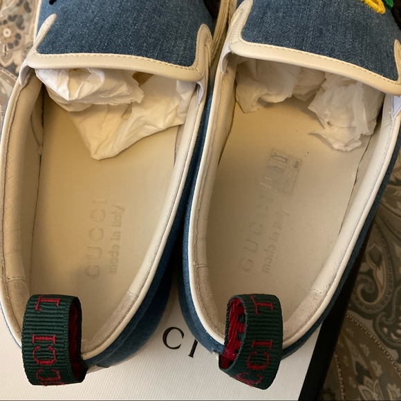 New GUCCI Kura Denim Slip On Sneakers Mens Sz 8 - Picture 6 of 13